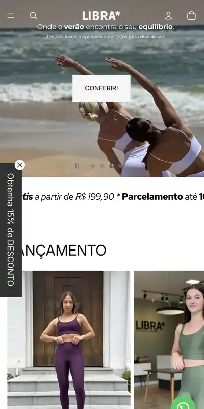Libra no celular, loja feita pela HAUTE